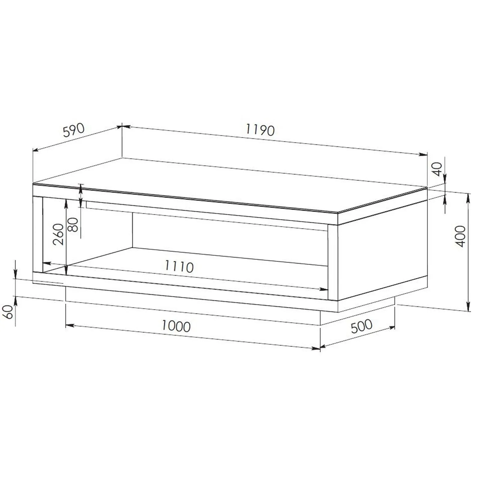 Brunswick Coffee Table 1200mm Oak by Criterion