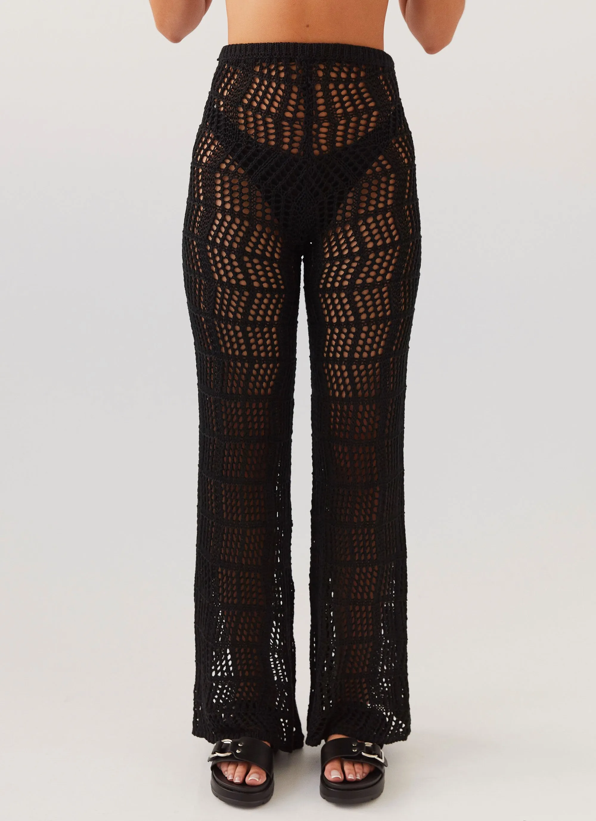 Cabo Paradise Crochet Pants - Black