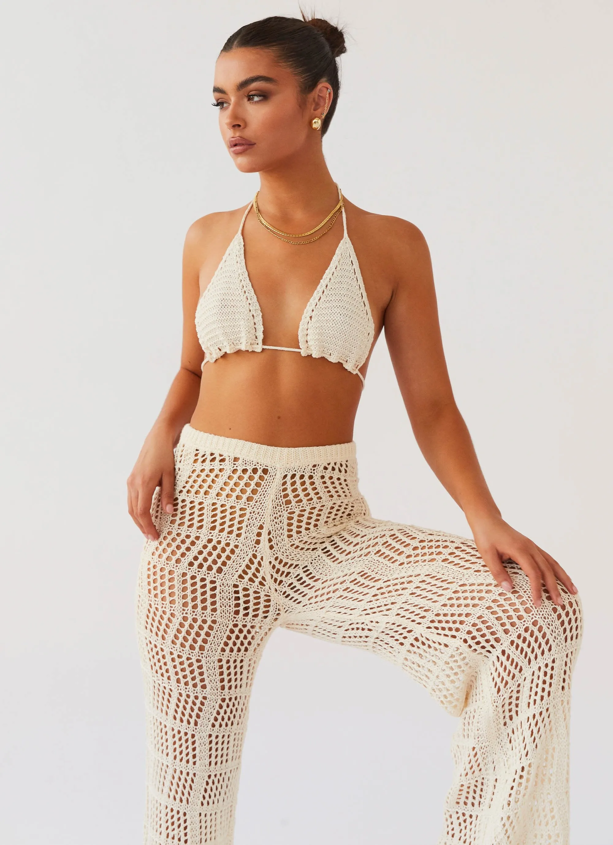 Cabo Paradise Crochet Pants - Natural