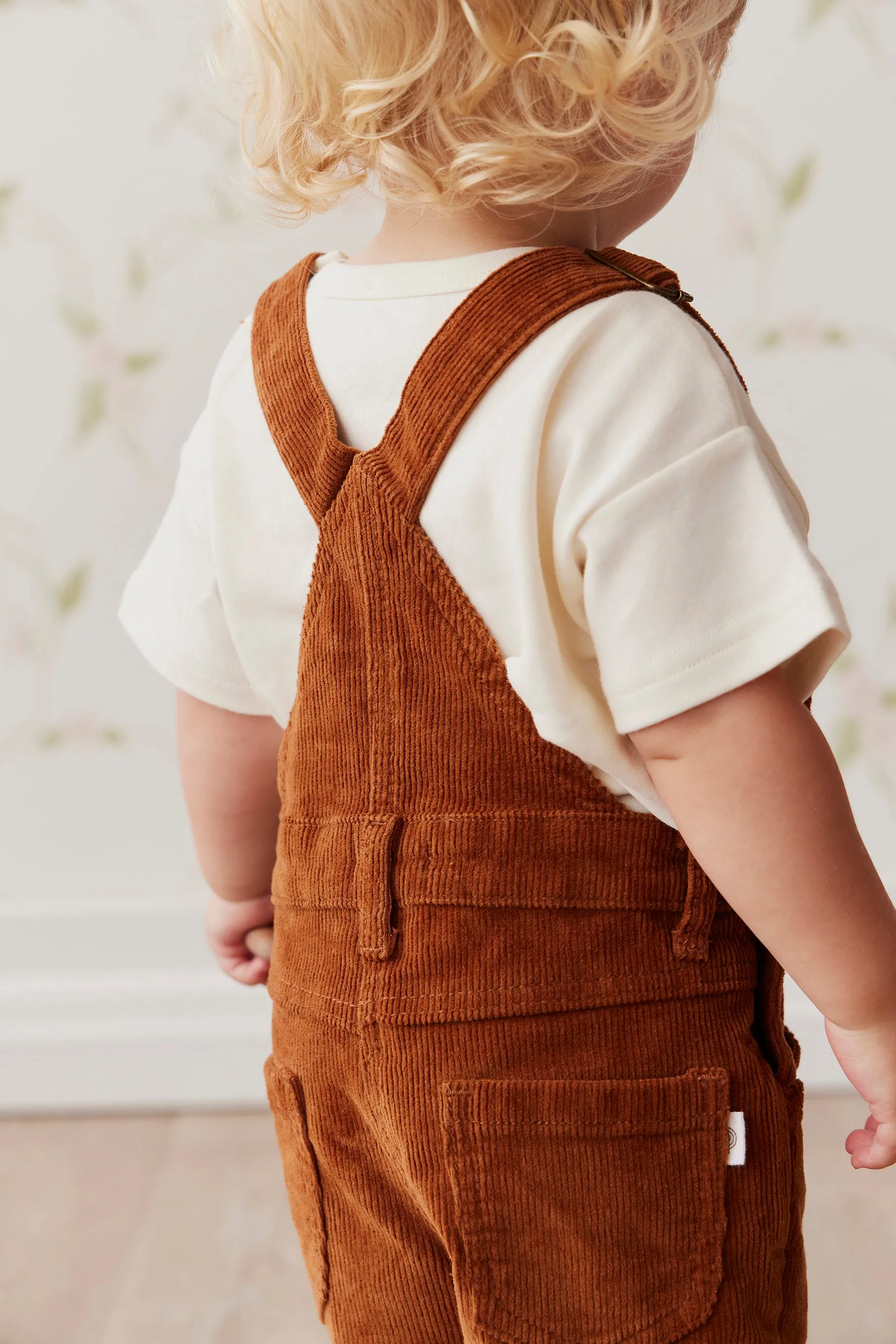 Casey Cord Short Overall - Cinnamon