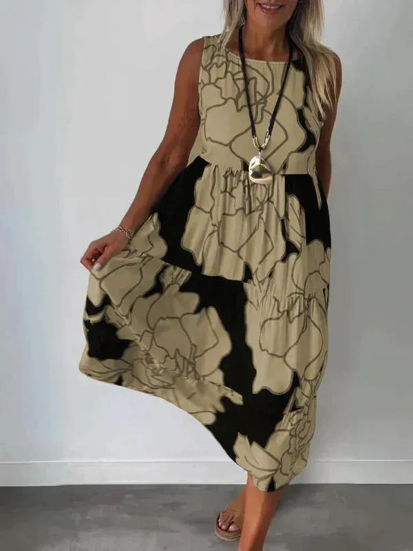 Celisa - Sleeveless Print Dress