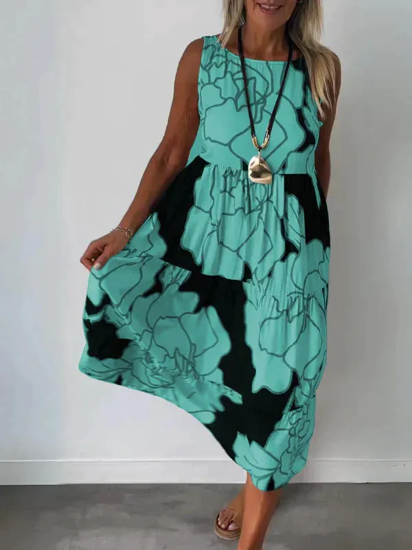 Celisa - Sleeveless Print Dress