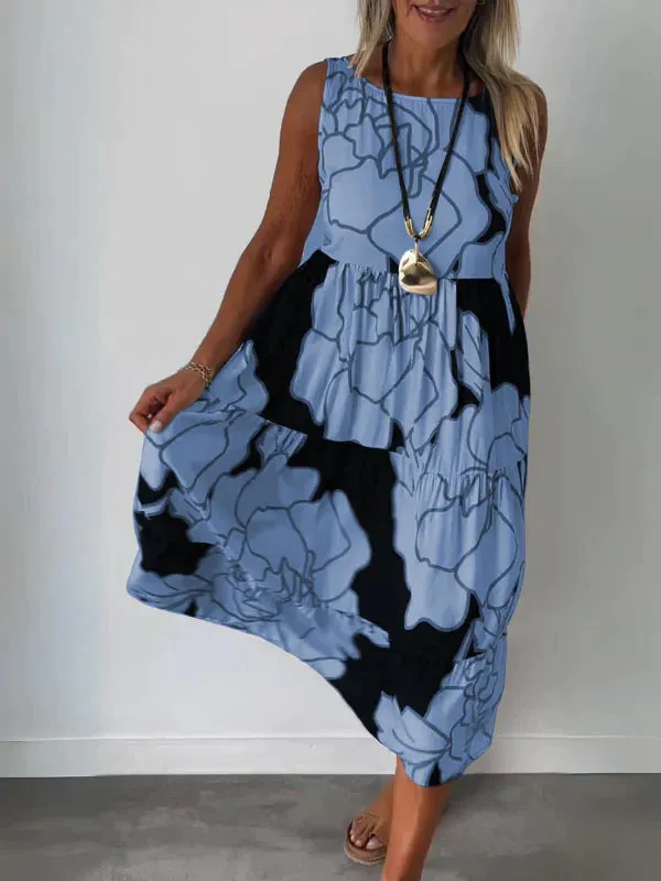 Celisa - Sleeveless Print Dress