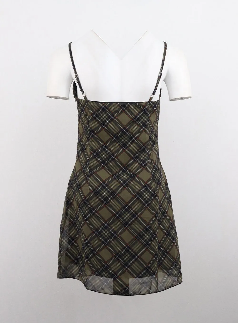 Checkered Camisole Mini Dress CG321