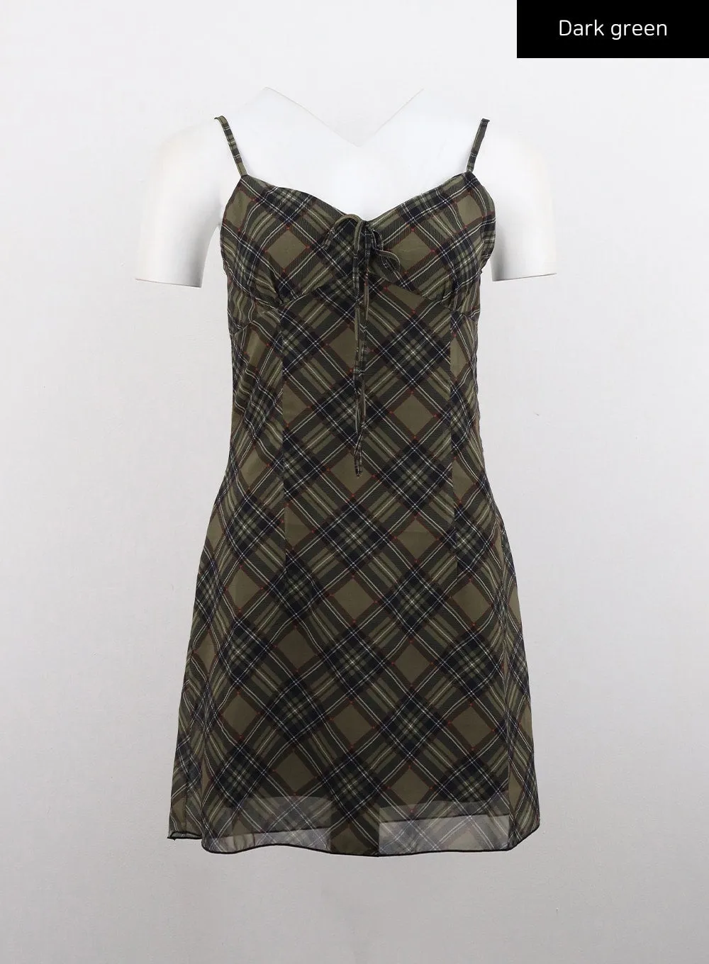 Checkered Camisole Mini Dress CG321