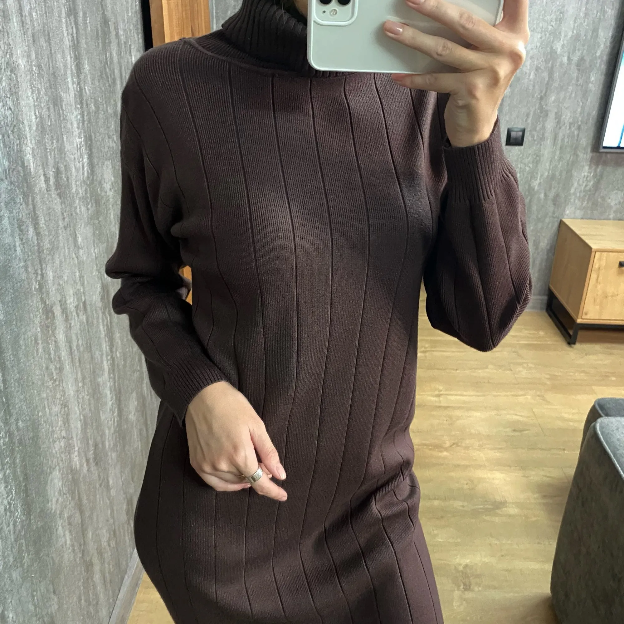 Christmas Gift Deanwangkt Autumn Winter long thick Sweater Dress Women turtleneck long Sleeve straight maix Dress female girl warm long dress