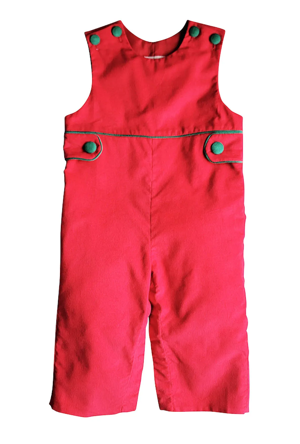 Christmas time Red Corduroy boy's long overall