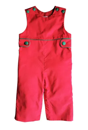 Christmas time Red Corduroy boy's long overall