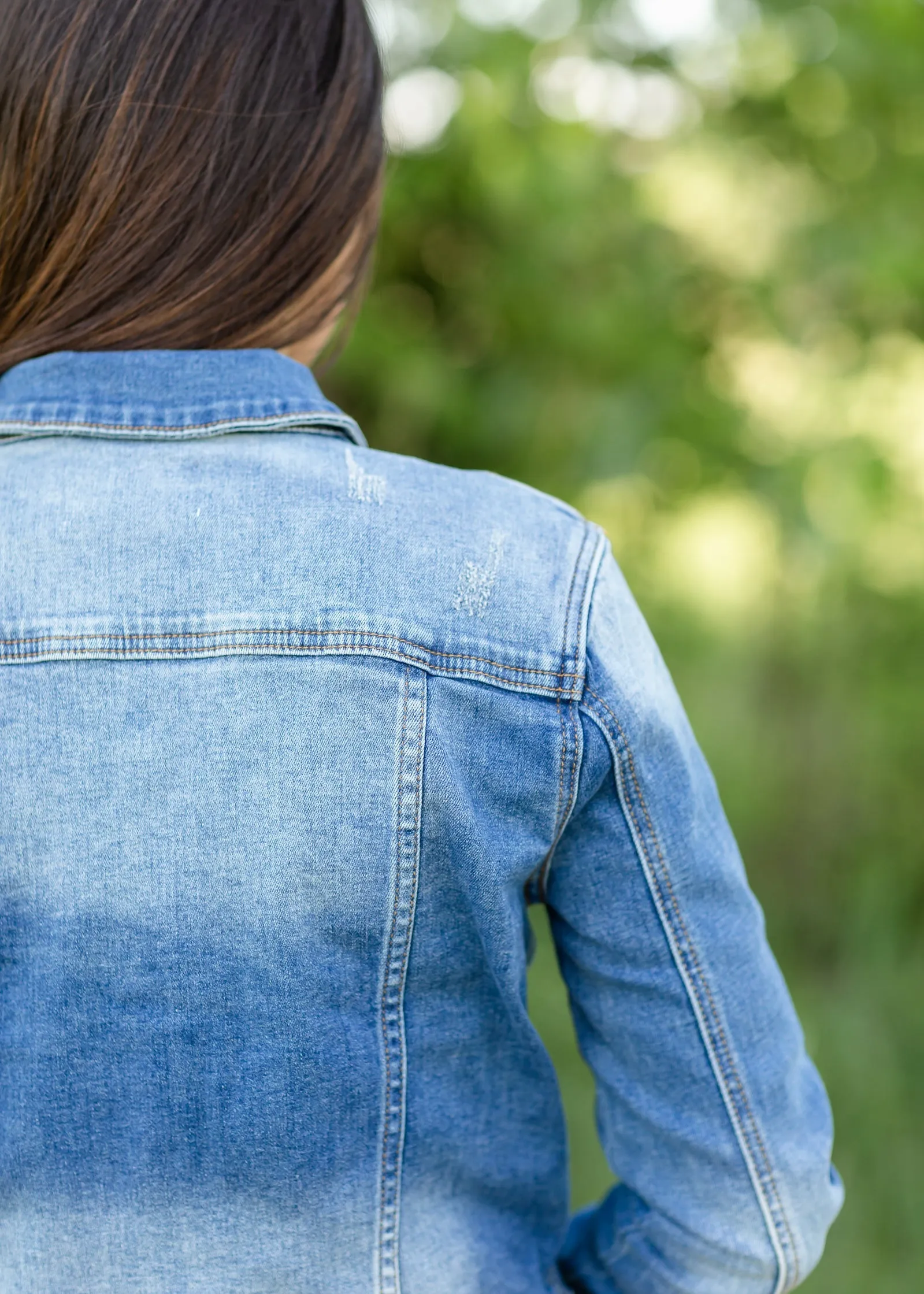 Classic Cropped Denim Jean Jacket