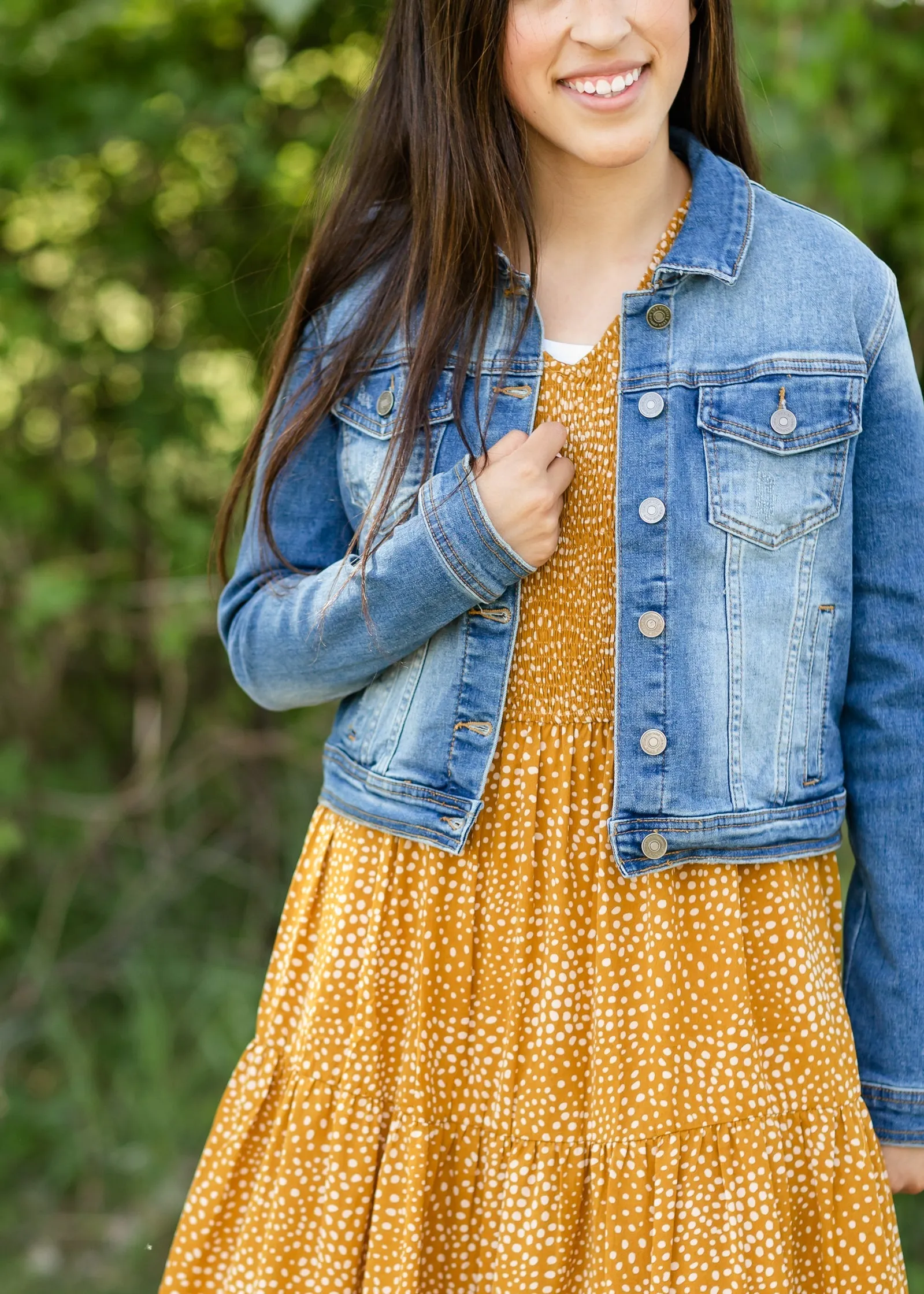 Classic Cropped Denim Jean Jacket