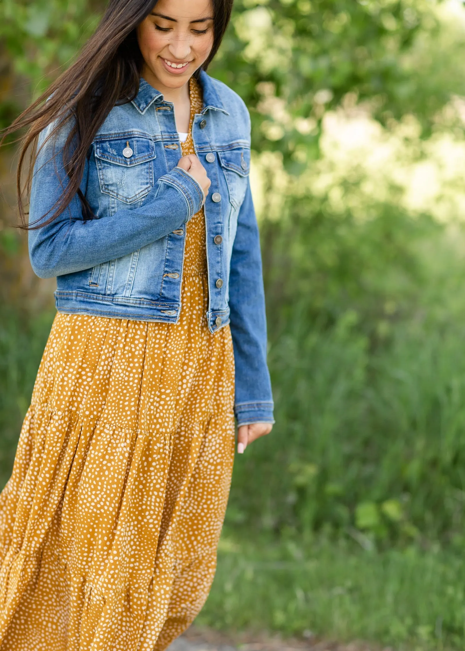 Classic Cropped Denim Jean Jacket