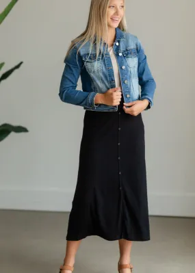 Classic Cropped Denim Jean Jacket