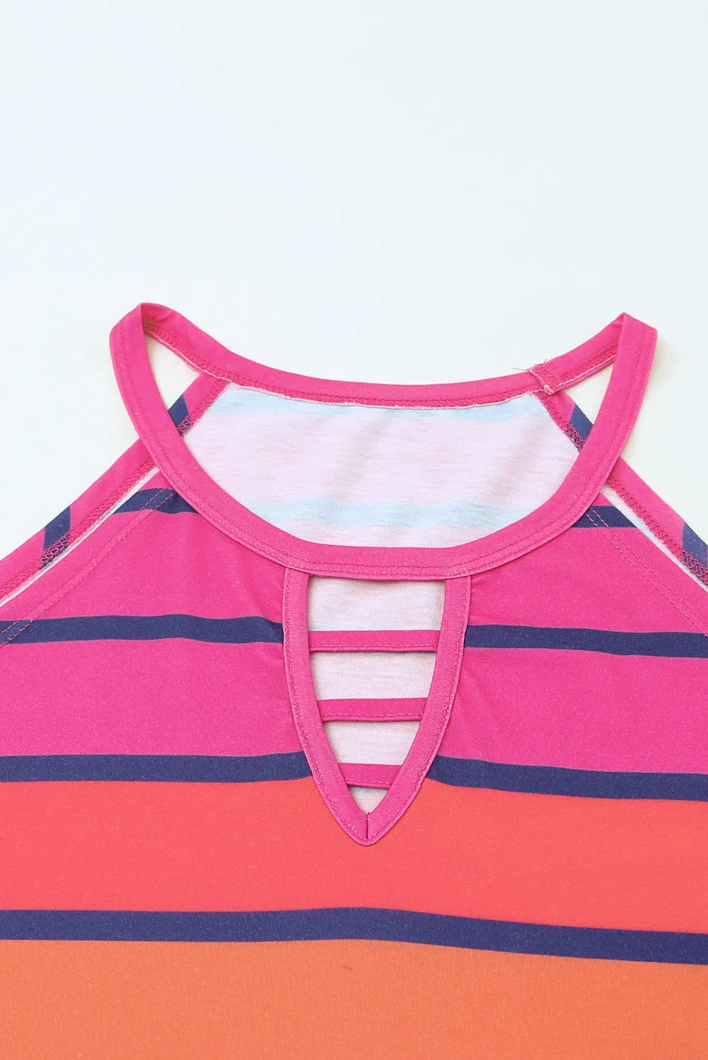 Colorful Striped Hollow Out Camisole