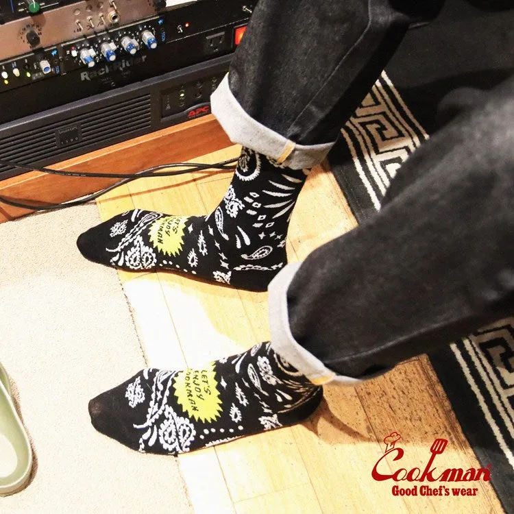 Cookman Crew Socks - Paisley : Black