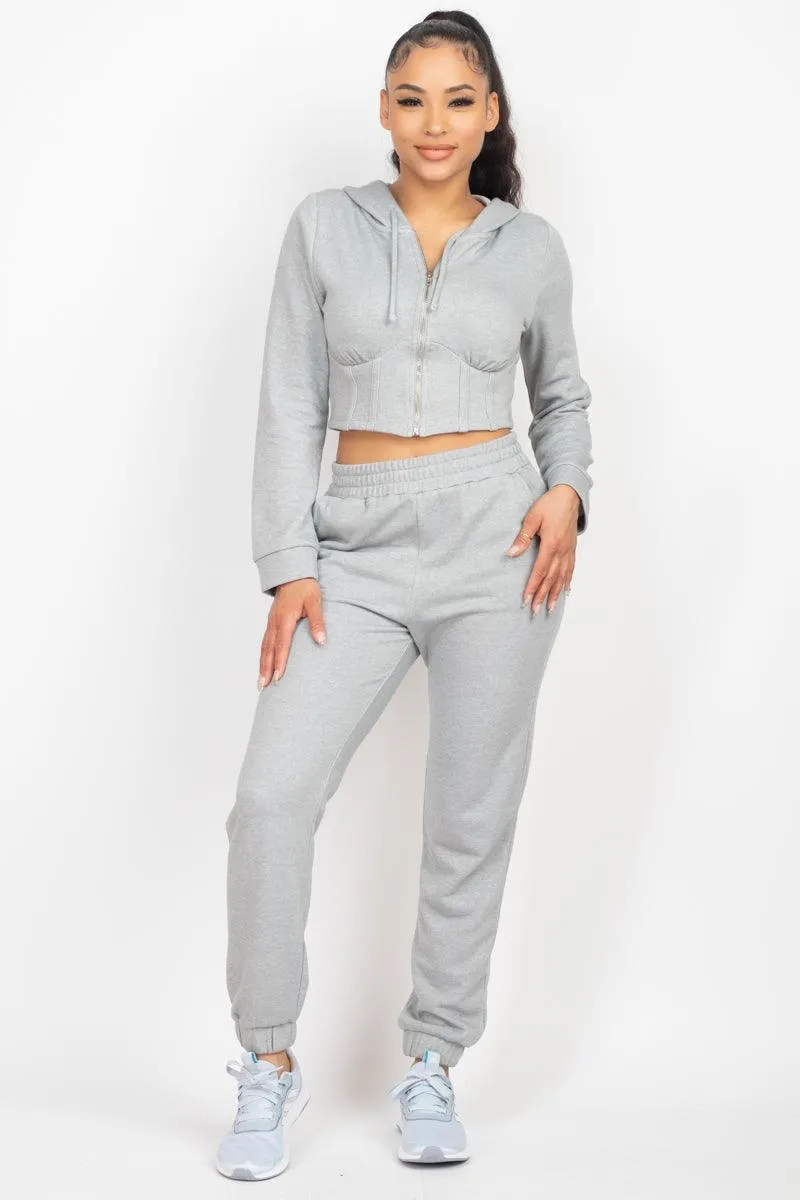 Corset Hoodie and Jogger Pants Set