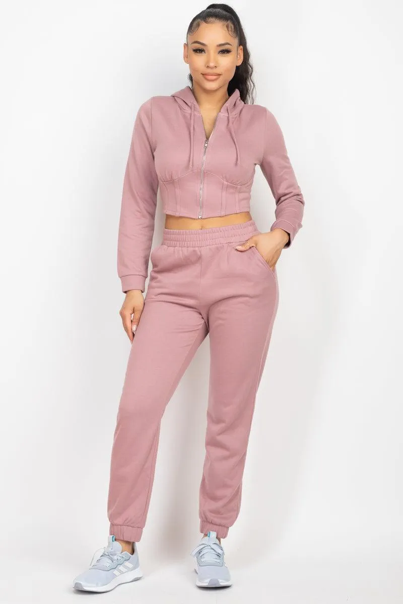 Corset Hoodie and Jogger Pants Set