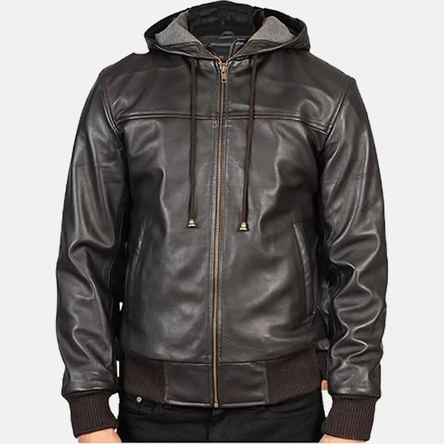 Cozy Leather Jacket | Hooded Leather Jacket