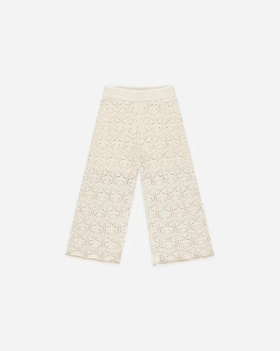 Crochet Knit Pant || Natural