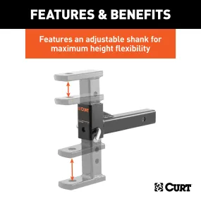 CURT 45812 Adjustable Ball Mount (2in. Shank; 1in. Ball Hole)