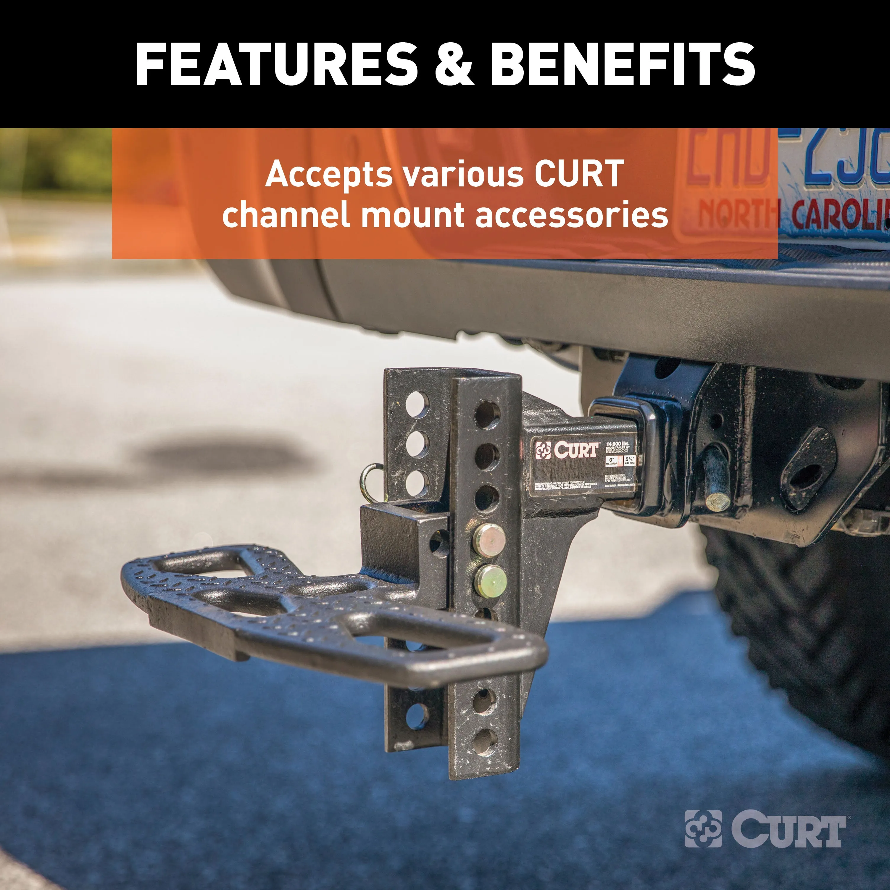 CURT 45900 Adjustable Channel Mount with Dual Ball (2in. Shank; 14;000 lbs.; 6in. Drop)