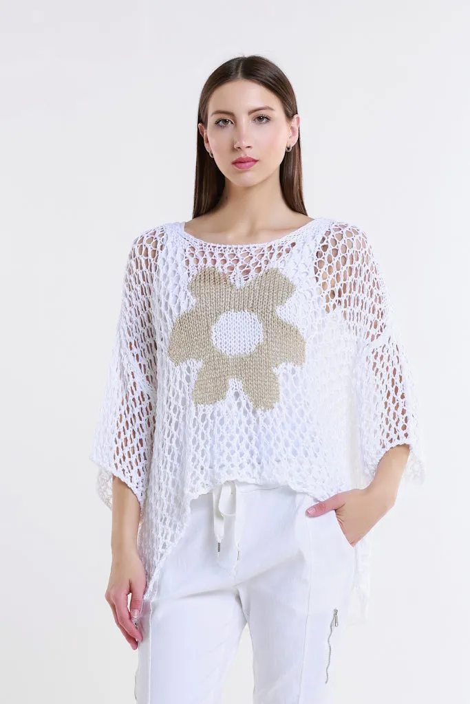 Daisy Kelsey SS Hi/Low Open Knit Sweater (BSS302D)