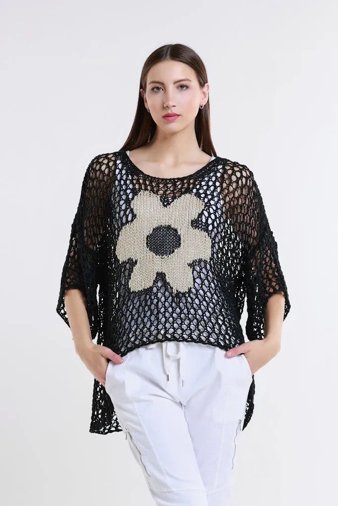 Daisy Kelsey SS Hi/Low Open Knit Sweater (BSS302D)