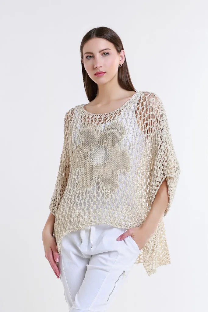 Daisy Kelsey SS Hi/Low Open Knit Sweater (BSS302D)