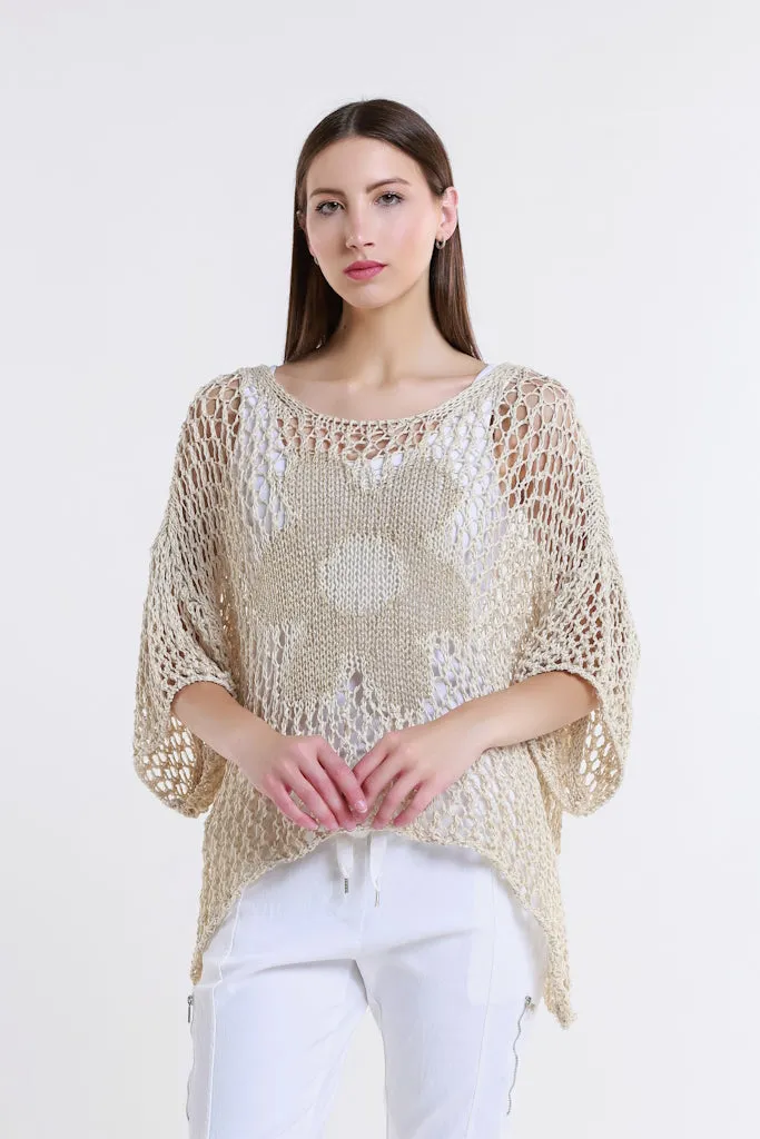 Daisy Kelsey SS Hi/Low Open Knit Sweater (BSS302D)