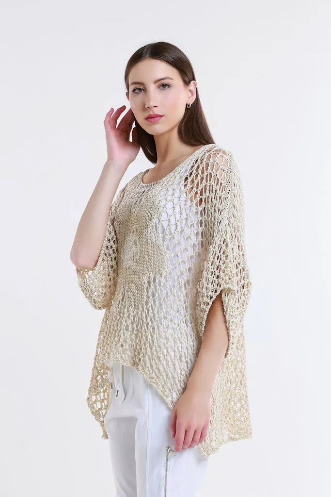 Daisy Kelsey SS Hi/Low Open Knit Sweater (BSS302D)