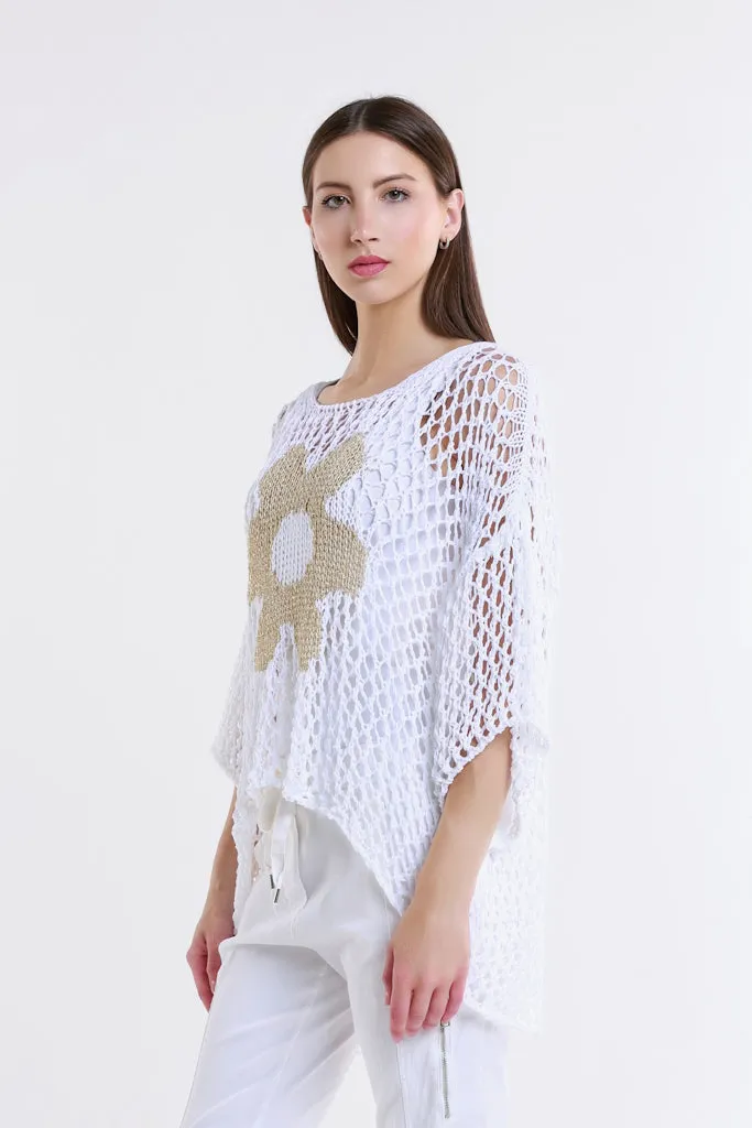 Daisy Kelsey SS Hi/Low Open Knit Sweater (BSS302D)