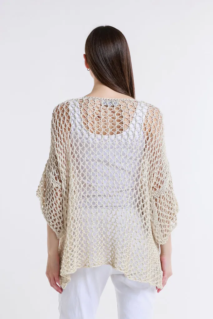 Daisy Kelsey SS Hi/Low Open Knit Sweater (BSS302D)