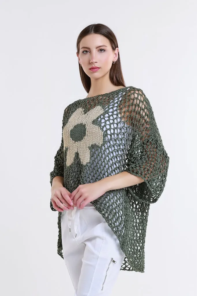 Daisy Kelsey SS Hi/Low Open Knit Sweater (BSS302D)