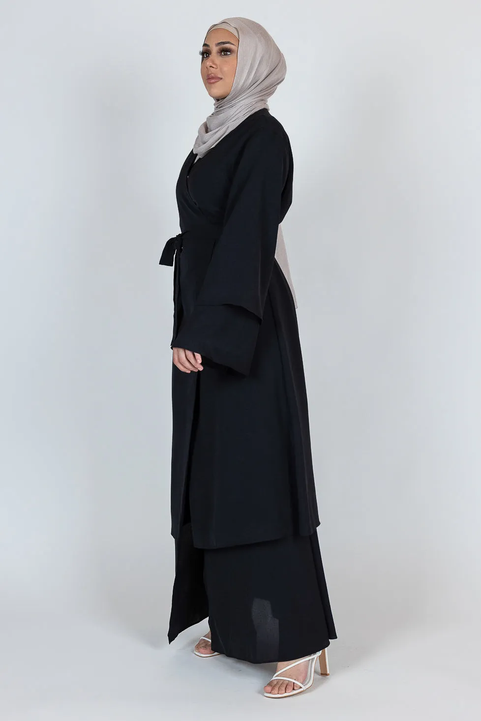 Dala Layered Wrap Abaya