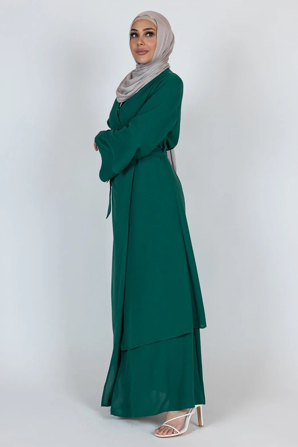 Dala Layered Wrap Abaya