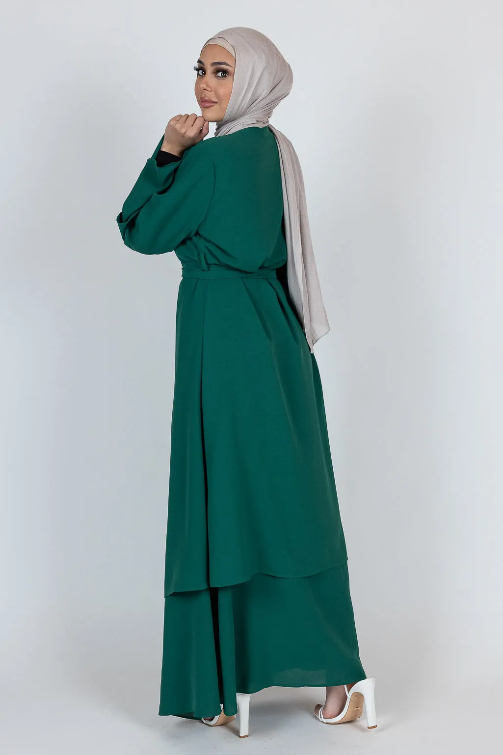 Dala Layered Wrap Abaya