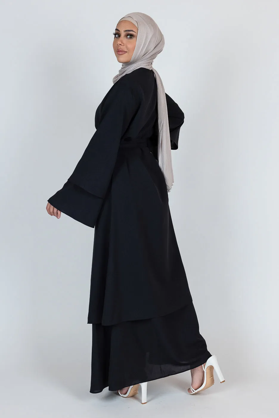 Dala Layered Wrap Abaya