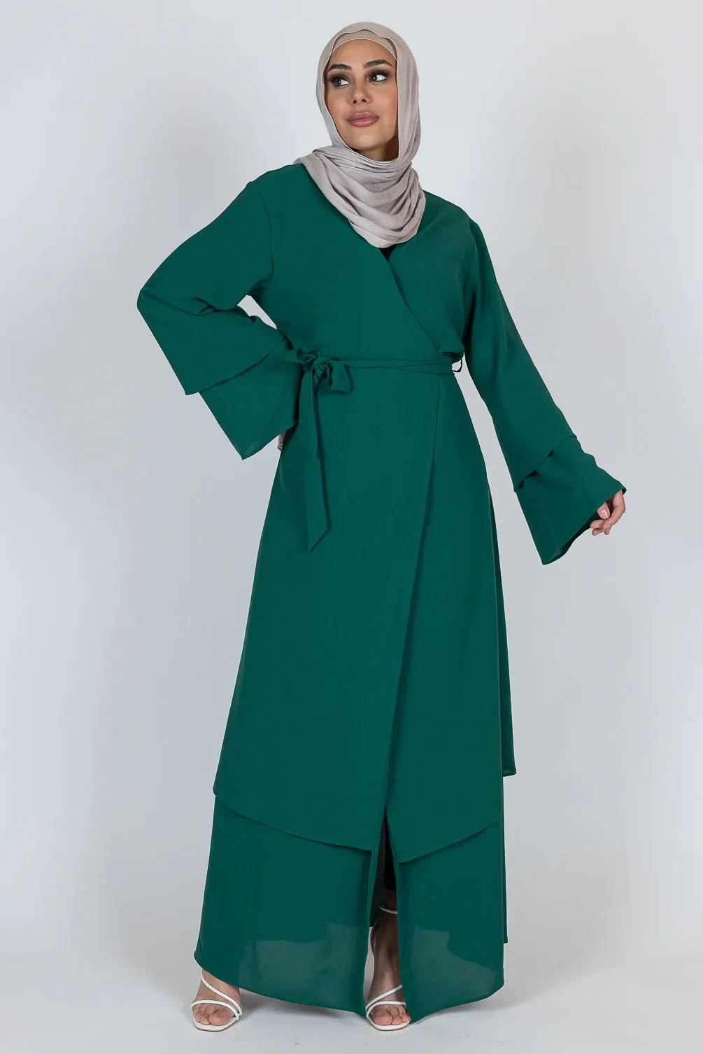 Dala Layered Wrap Abaya