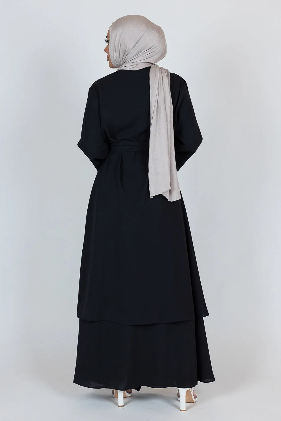 Dala Layered Wrap Abaya