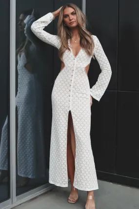 DEAL Sweet Little Thing Lace Long Sleeve Maxi Dress