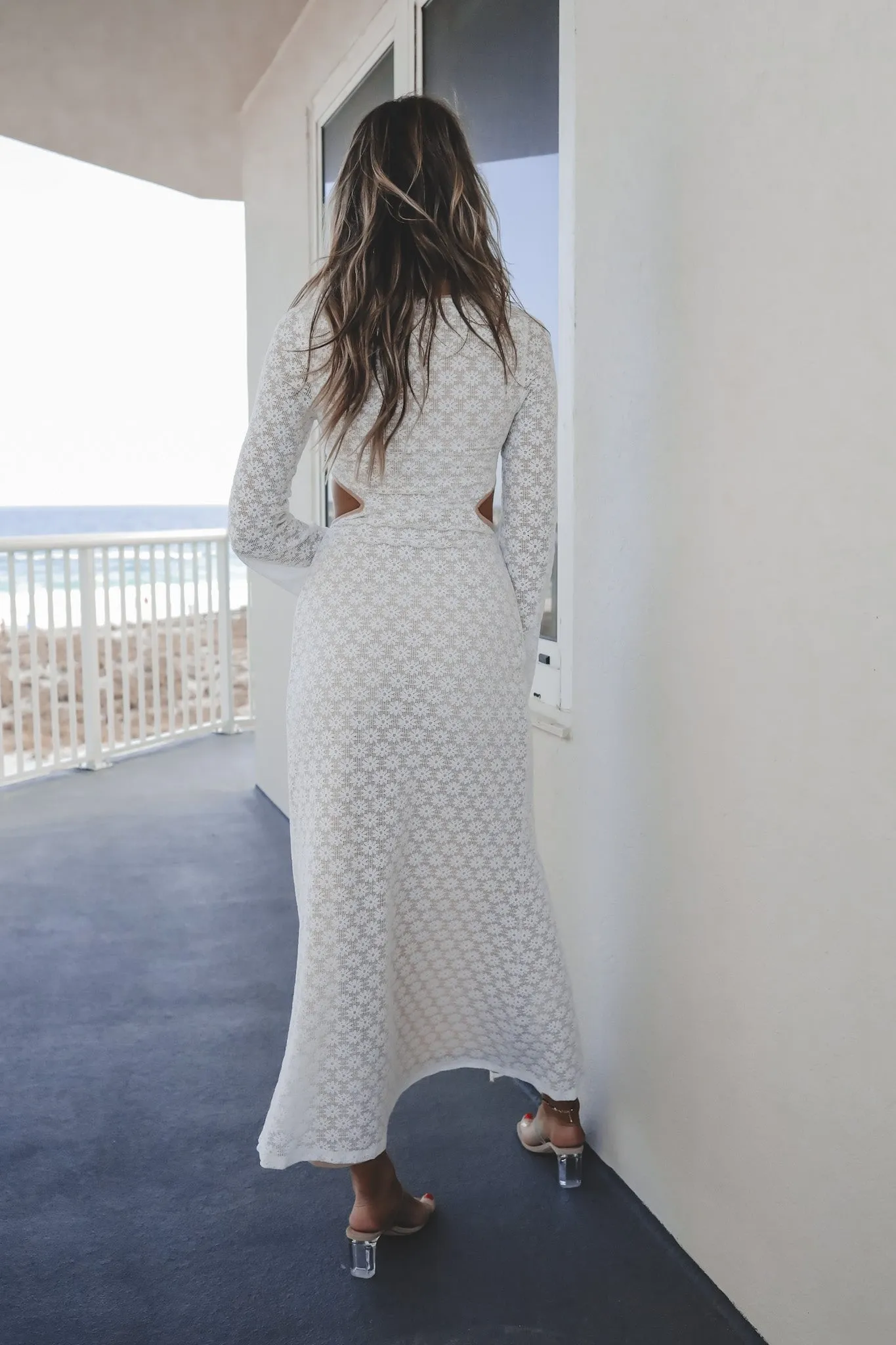 DEAL Sweet Little Thing Lace Long Sleeve Maxi Dress