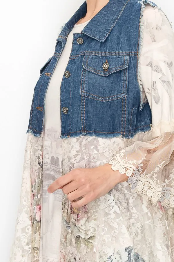 Denim & Lace Vest, Italy