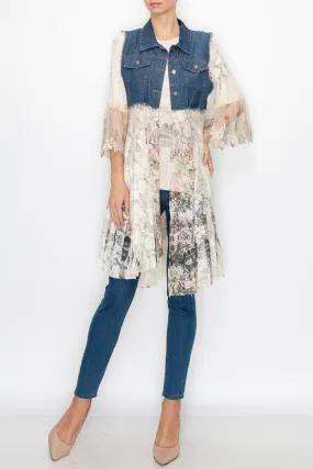 Denim & Lace Vest, Italy