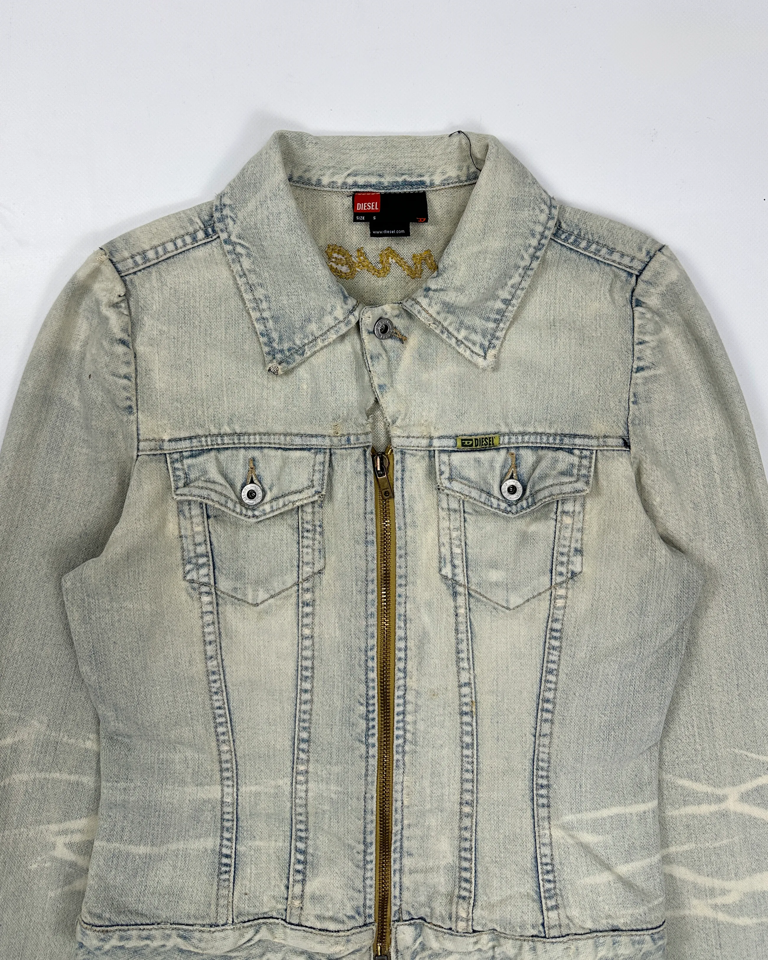 Diesel "Marvellous" Distressed Denim Trucker Jacket 2000's