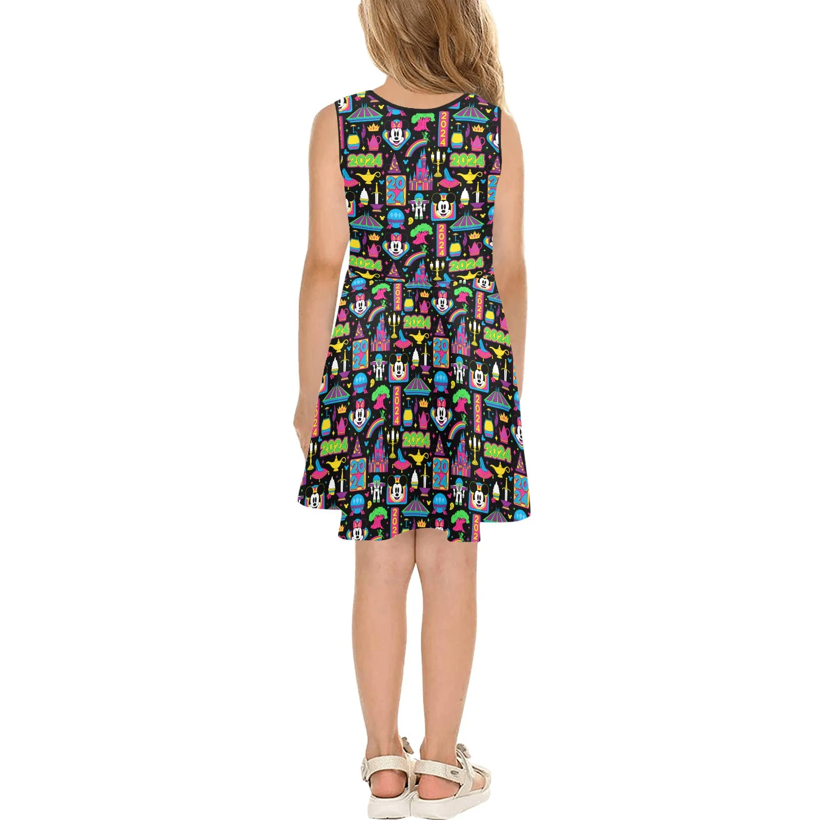 Disney 2024 Dark Girls' Sleeveless Sundress