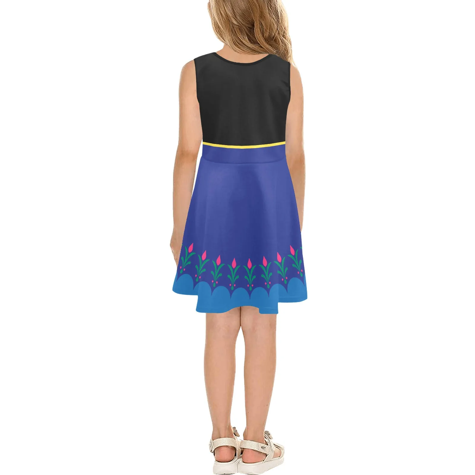 Disney Frozen Anna Blue Girls' Sleeveless Character Sundress