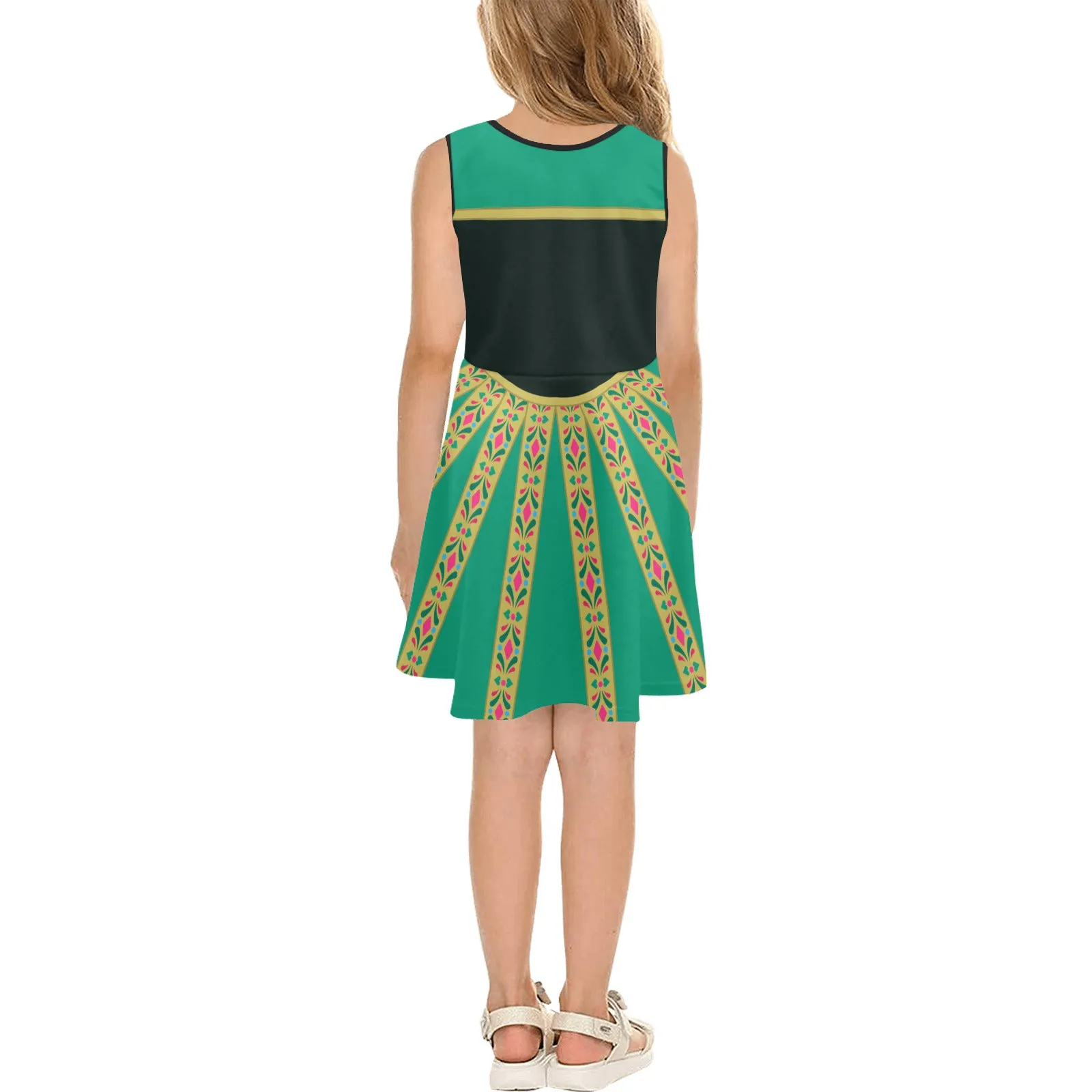 Disney Frozen Anna Girls' Sleeveless Character Sundress