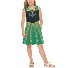 Disney Frozen Anna Girls' Sleeveless Character Sundress