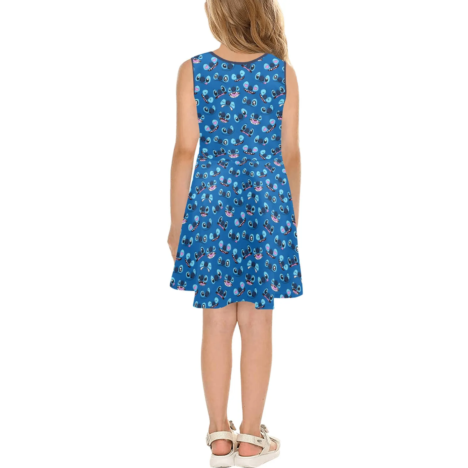 Disney Lilo And Stitch 626 Expressions Girls' Sleeveless Sundress