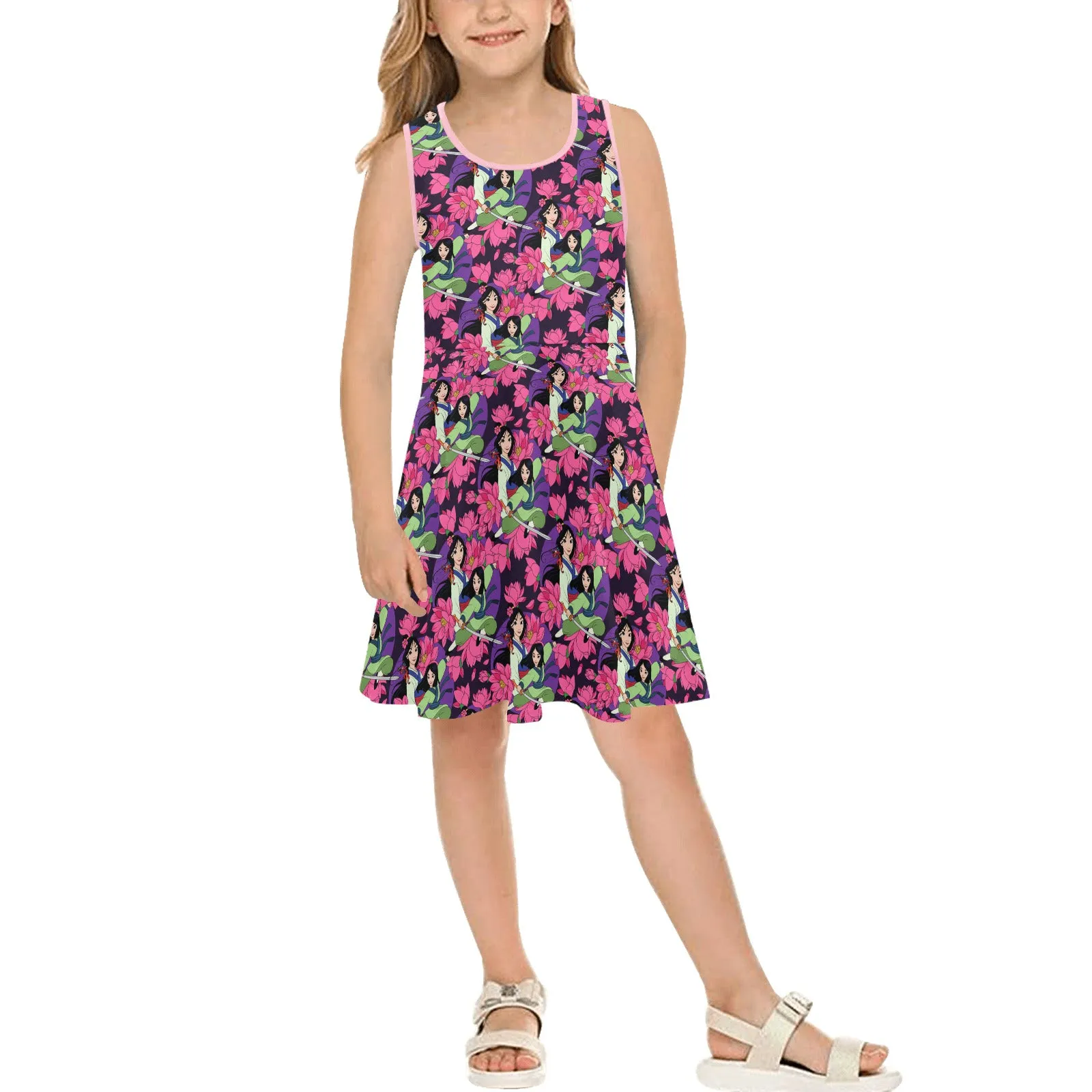 Disney Mulan Blooming Flowers Girls' Sleeveless Sundress