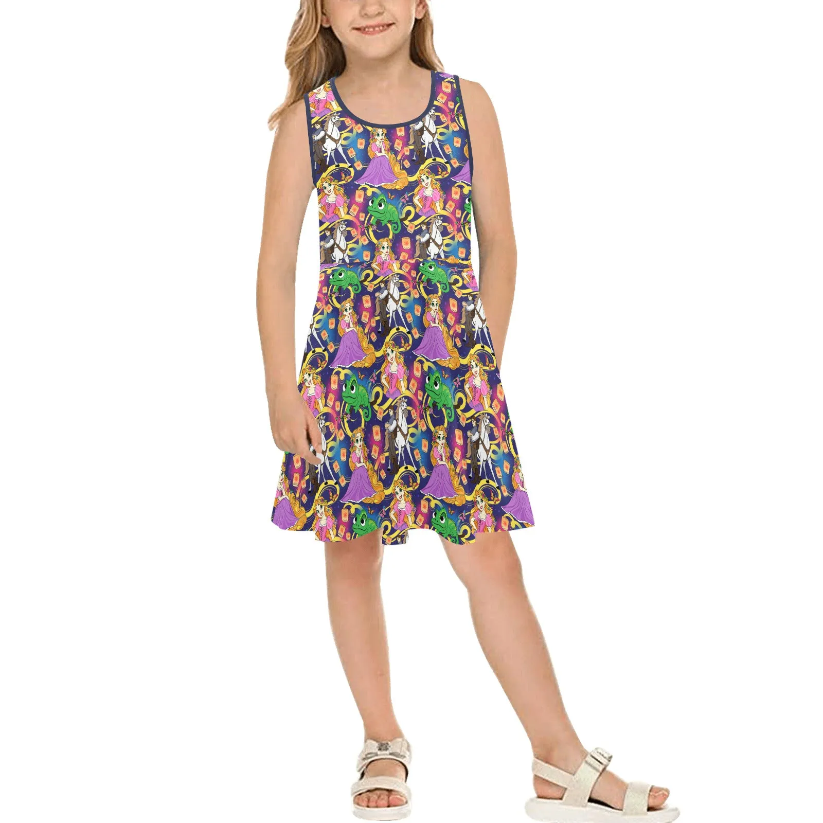 Disney Tangled Rapunzel At Last I See The Light Girls' Sleeveless Sundress